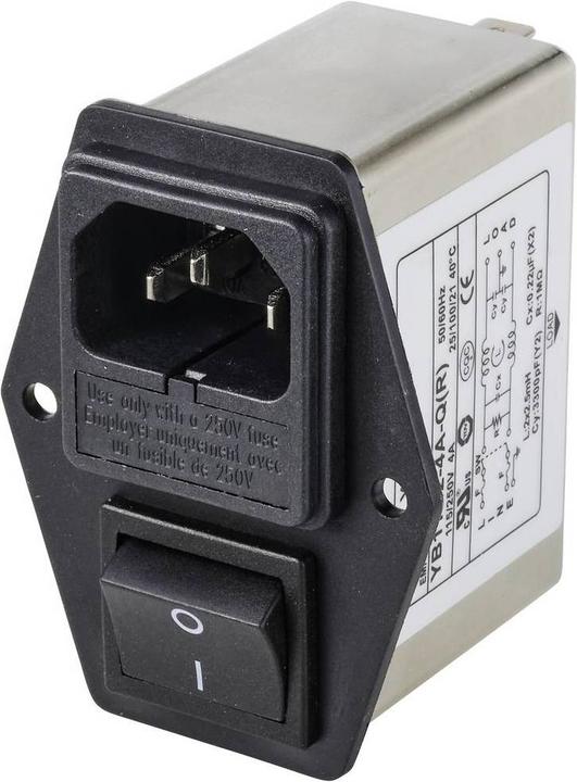 Tru Components Netzfilter mit Kaltgerätebuchse, mit Schalter