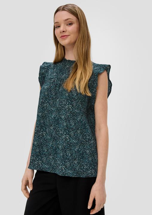 Produktbild S.Oliver Bluse Gemusterte Bluse mit Volant-Ärmeln (42)
