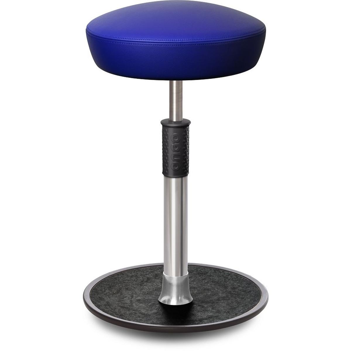 Ongo, Bürostuhl, Sitz- Stehhocker Free Tall Hutsitz Boxmark Leder blau chrom /schwarz