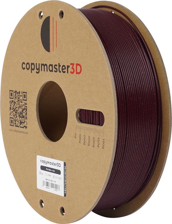 Produktbild Copymaster3D PLA Glitter Filament for 3D Printer, 1.75 mm, sparkling red (PLA, 1.75 mm, Rot)