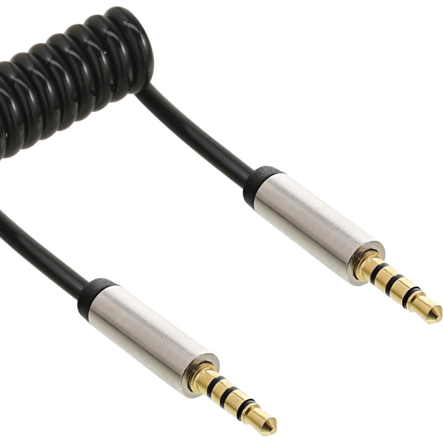 InLine Slim Audio Spiralkabel (0.50 m, 3.5mm Klinke (AUX)), Audio Kabel