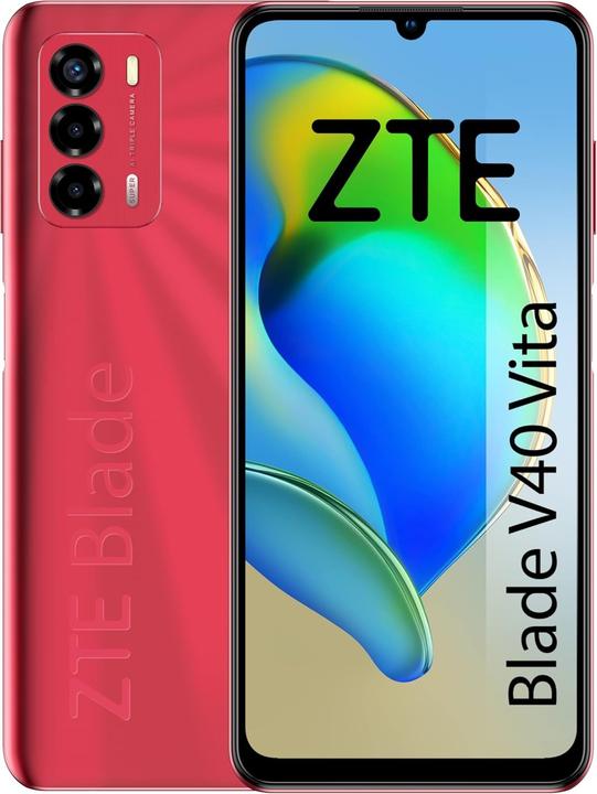 Produktbild ZTE Smartphone avec écran large, triple caméra 48 MP et batterie longue durée (128 GB, Rot, 6.74")