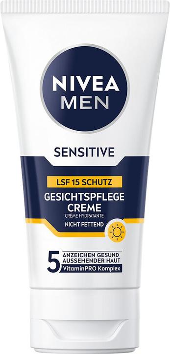 Produktbild NIVEA MEN Sensitive Gesichtspflege Creme LSF 15 (75 ml, Tagescreme, SPF 15)