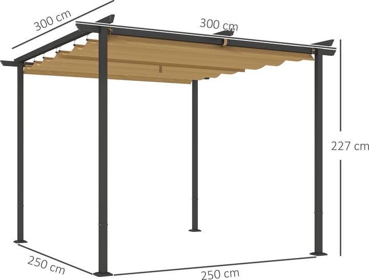 Immagine prodotto Outsunny Pergola Metall, Polyester Beige (300 cm, 300 cm)