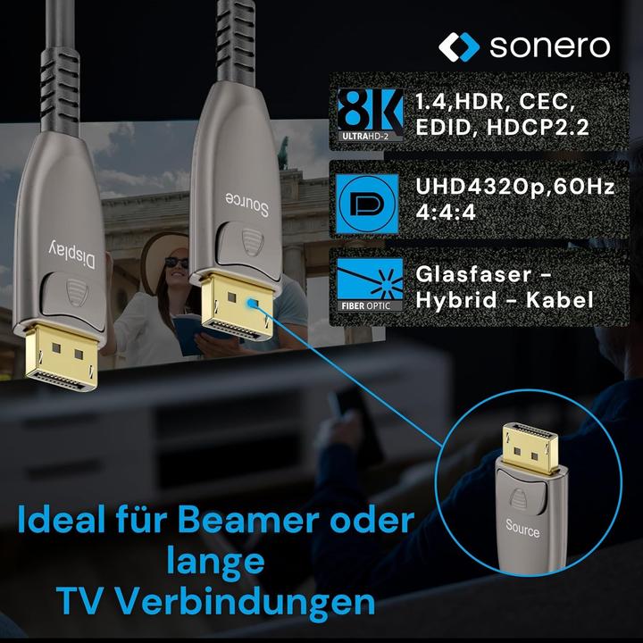Produktbild Purelink sonero DisplayPort 8K Glasfaser Extender Kabel - 20m (20 m)