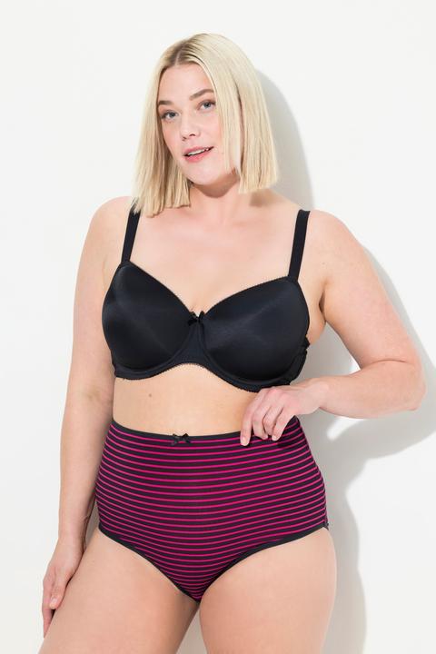 Produktbild Ulla Popken Maxislips, 5er-Pack, Ringel / einfarbig, High Waist (46, 48)