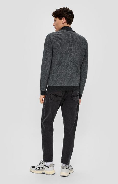 Produktbild s.Oliver Strickpullover Strickpullover mit Rippstruktur (XL)