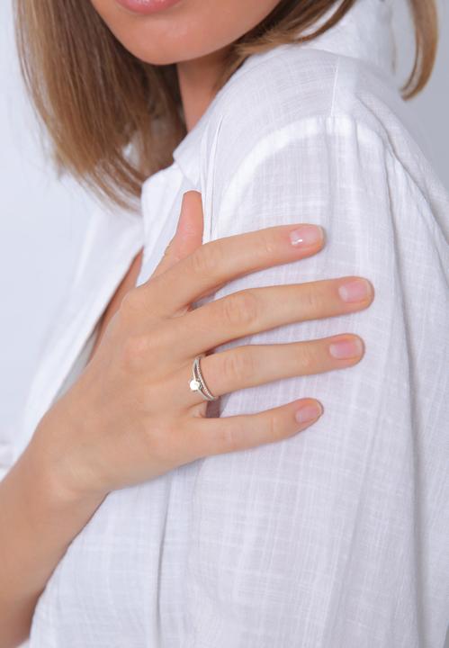 Immagine prodotto Elli Anello PREMIUM Set di anelli con perle ritorte in argento 925 (52, 925 Argento)