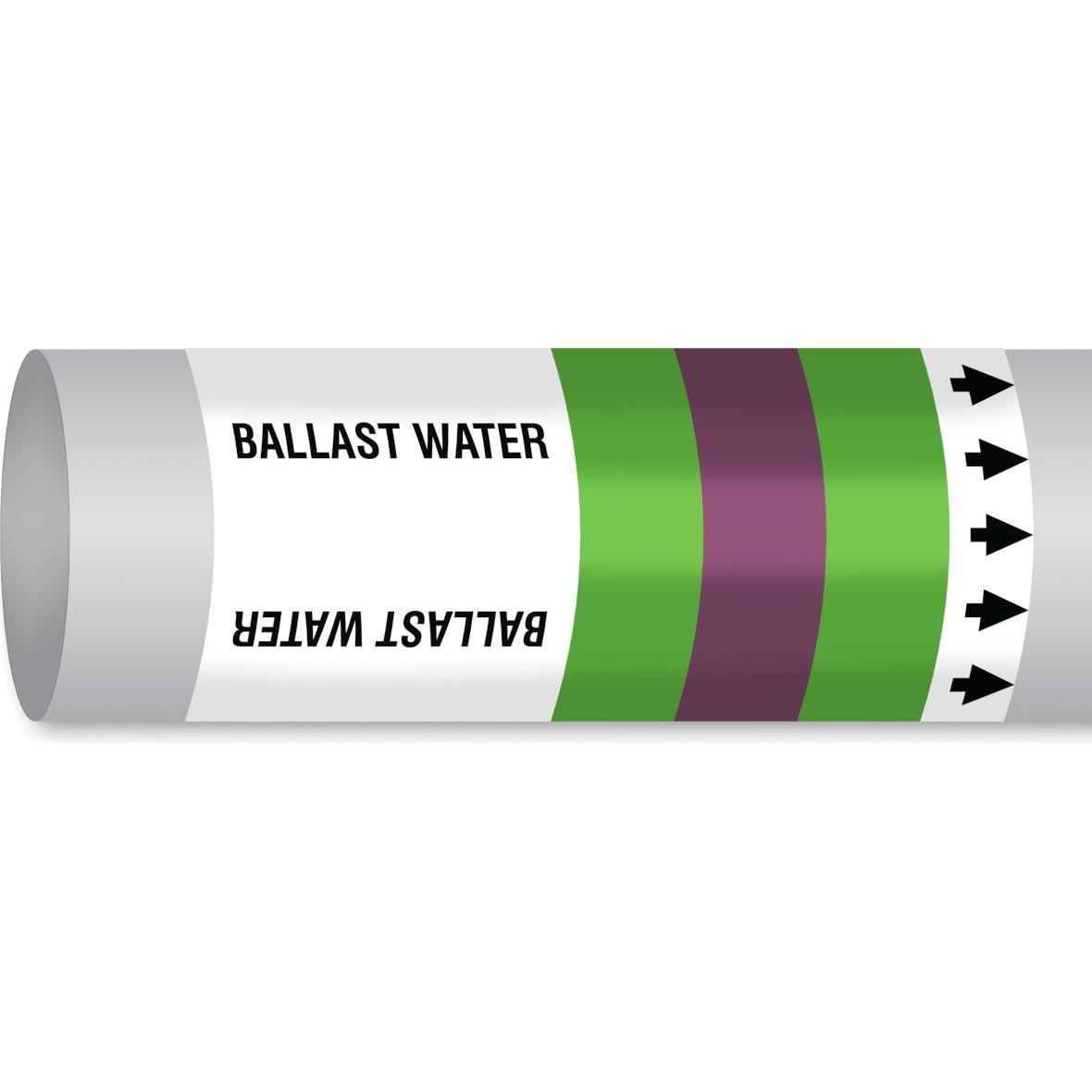 Brady, Segnaletica di sicurezza, B-7541, ISO 14726 IMO pipe markers - Ballast Water (acqua di zavorra per la stabilità, l'equilibrio