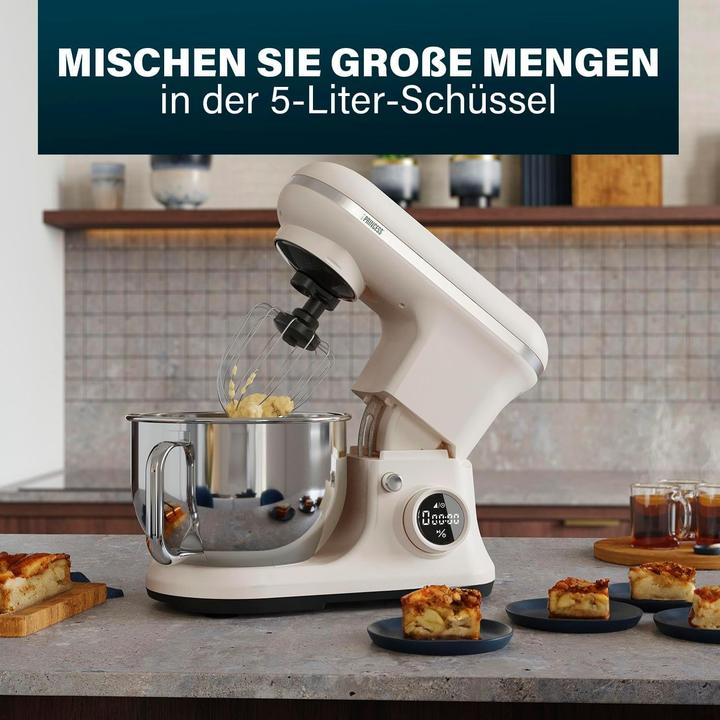 Productafbeelding Princess Keukenmachine 1200 W crèmewit, roestvrij staal