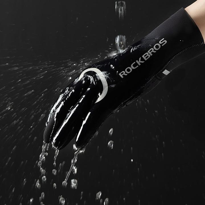Actual product image Rockbros full waterproof cycling gloves, size: XXL - black (XXL)