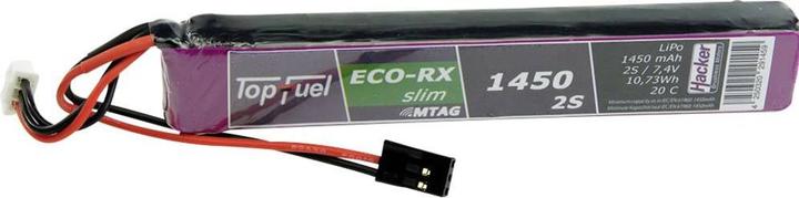 Actual product image Hacker RC Battery TopFuel LiPo 20C ECO-X 1450mAh 2S slim RX MTAG (7.40 V, 1450 mAh)