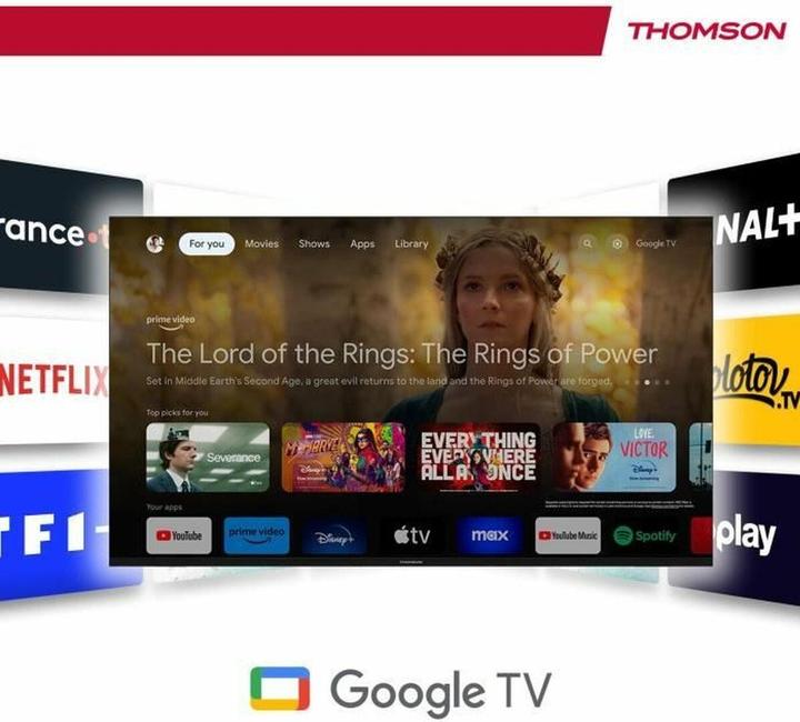 Image du produit Thomson TV Set||43"|4K/Smart|QLED|3840x2160|Wireless LAN|Bluetooth|Google TV|Black|43QG4S14 (43", QLED, 4K)