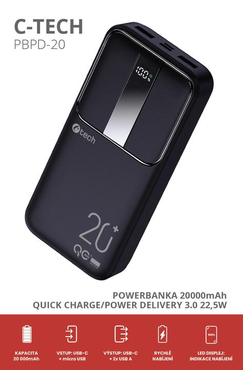 Image du produit C-Tech BATCT1342 (20000 mAh, 22.50 W)