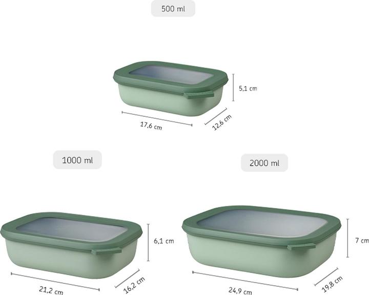 Produktbild Rosti Mepal Mepal - Cirqula Low Rect Bowl Set​ -Nordic Blue (14595) (3.50 l)