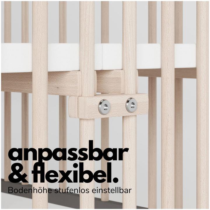 Image du produit Sämann Parc Premium avec barreaux amovibles (120 cm, 120 cm, Hêtre)