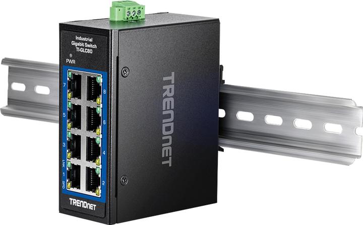 Actual product image Trendnet TI-GLC80 8-Port Gigabit Industrial DIN-Rail Mini (8 Ports)