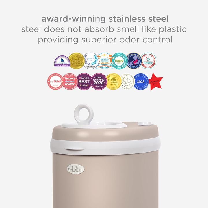 Actual product image Ubbi Steel nappy bin
