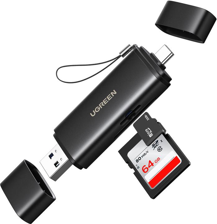 Ugreen 2-in-1 USB-C/USB-A Memory Card Reader (USB-C, USB)