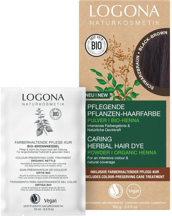 Produktbild Logona Pflegende Pflanzen-Haarfarbe Pulver Schwarzbraun (101 schwarz intense)