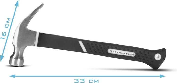 Actual product image Stahlwerk Claw hammer 570 g Carpenter's hammer made of carbon steel with TPR handle (570 g)