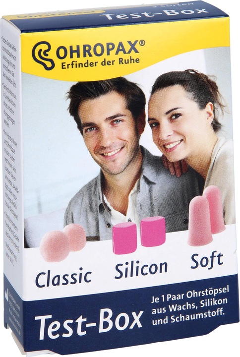 Actual product image Ohropax Testbox earplugs 3 pairs assorted (3 x)