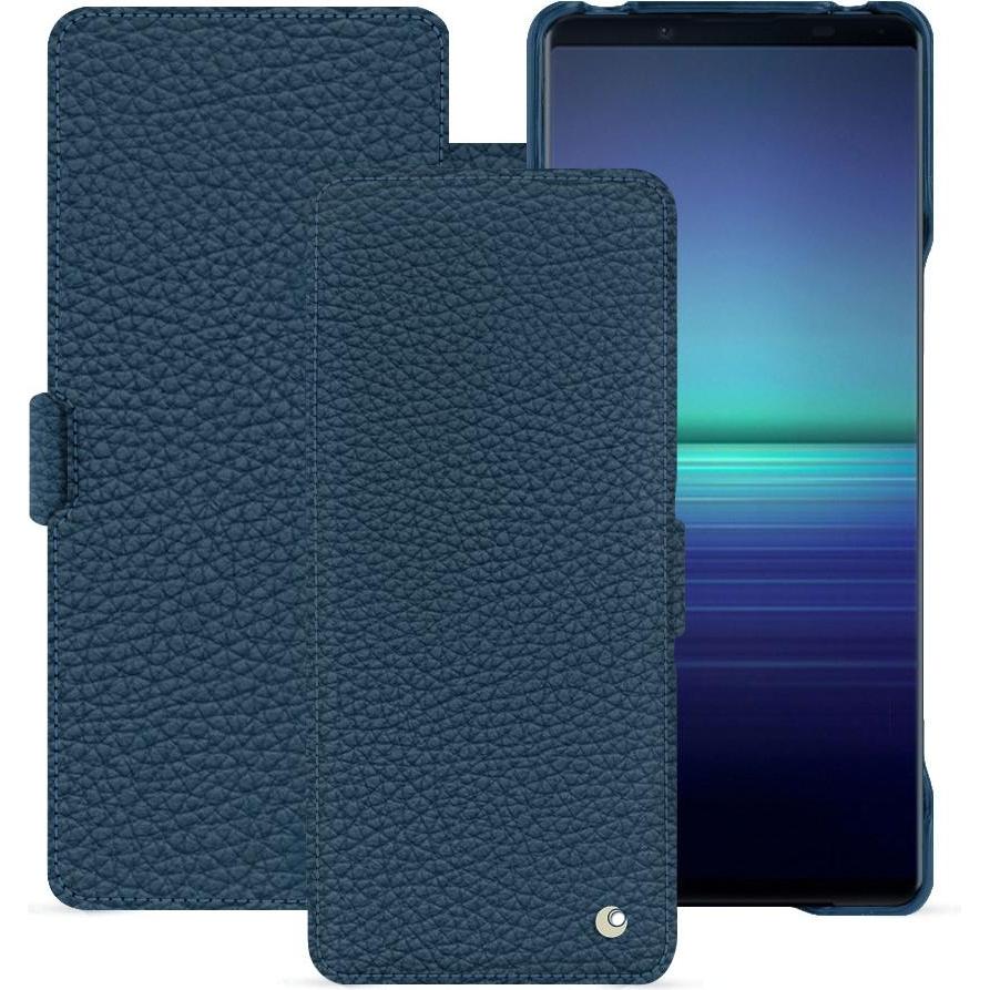 Noreve Lederschutzhülle horizontal (Sony Xperia 1 V), Smartphone Hülle, Blau