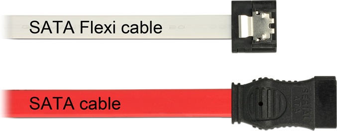 Image du produit Delock Câble SATA FLEXI 6Gb/s 100 cm blanc métal