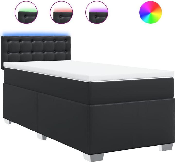 Produktbild vidaXL Bo x springbett mit Matratze 90 x 200 cm Kunstleder (90 x 200 cm)