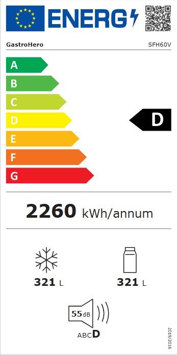 Energie-Label Gastro Hero Lagertiefkühlschrank ECO (590 l)