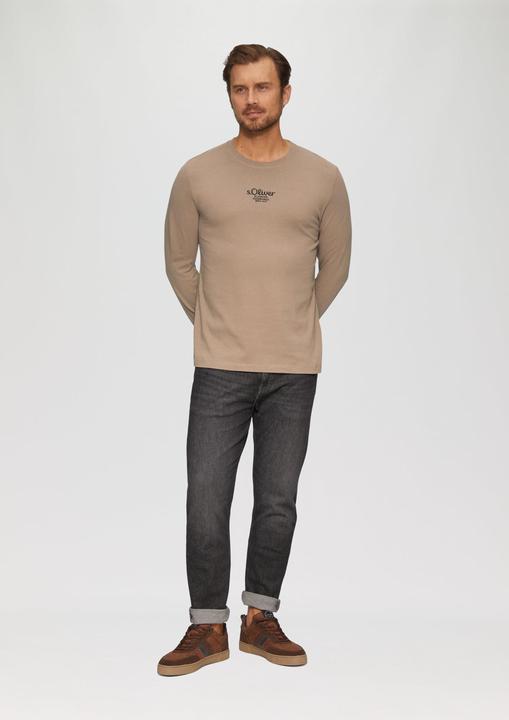 Produktbild s.Oliver T-Shirt Langarmshirt mit Logo-Stickerei (S)