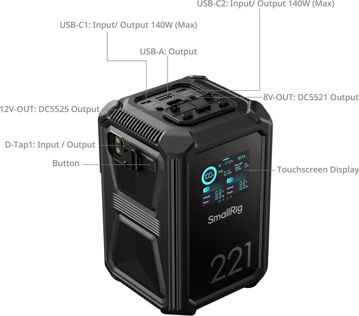 Actual product image SmallRig 4985 X-Touch Smart Triple-Proof V Mount Battery X221 (Camera battery)