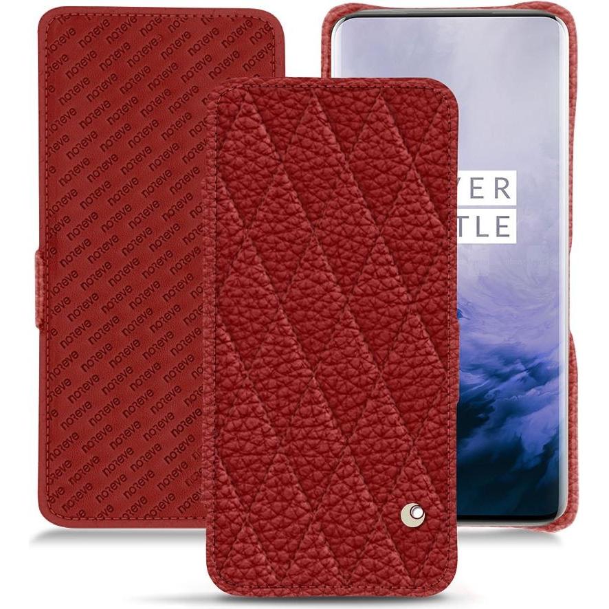 Noreve Lederschutzhülle horizontal (OnePlus 7 Pro), Smartphone Hülle, Rot