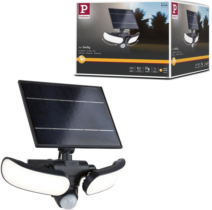 Produktbild Paulmann Solar Wandfluter Sonlig (1600 lm, IP65)
