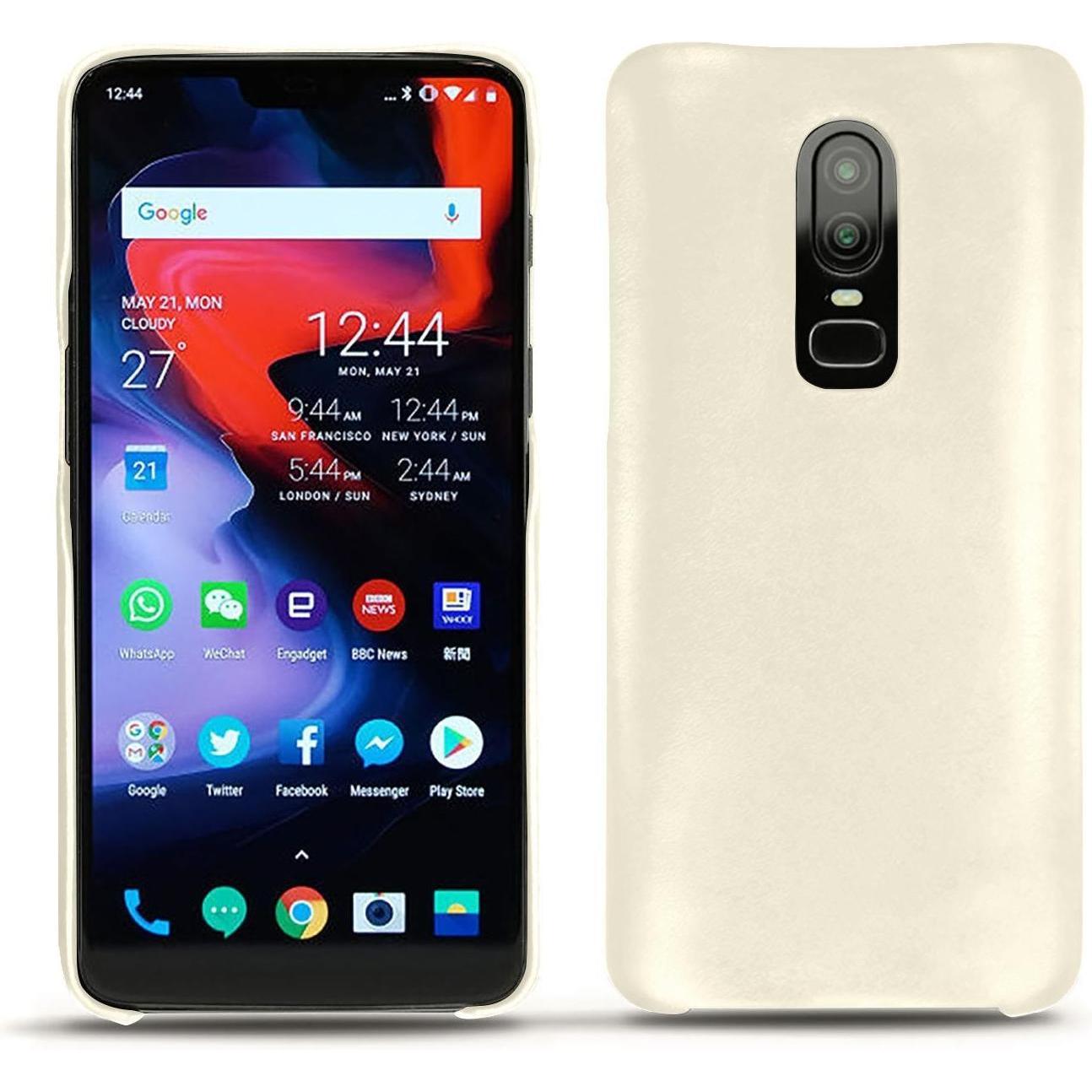 Noreve Lederschutzhülle (OnePlus 6), Smartphone Hülle, Weiss