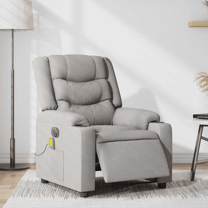 Actual product image vidaXL Massage chair electric cloud grey fabric