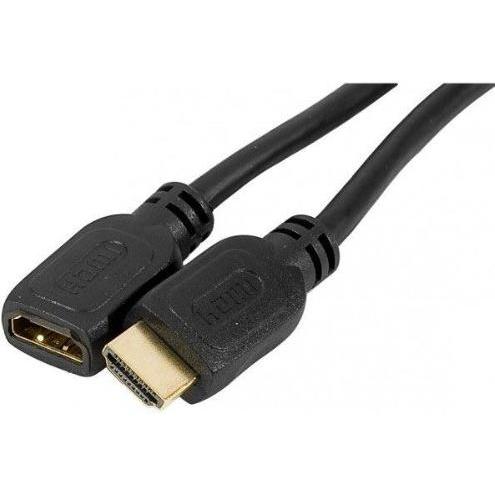 Exertis Connect High Speed HDMI Verlängerungskabel, vergoldet, HDMI St. A / Bu. A, 1,0 m Hochwertiges Kabel zur Über (1 ...