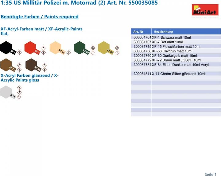 Produktbild Mini art U.S. Militär Polizei