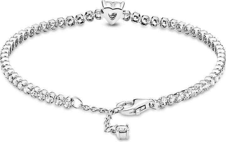 Actual product image Pandora Tennis Bracelet Sparkling Heart (16 cm, With stone(s), Silver 925)