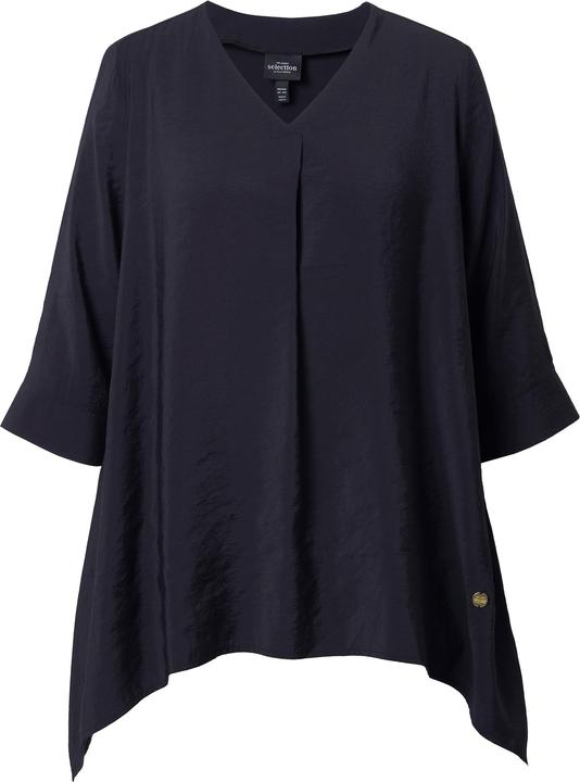 Image du produit Ulla Popken Tunique décolleté en V et manches courtes, coupe évasée avec base se terminant en pointes (54)