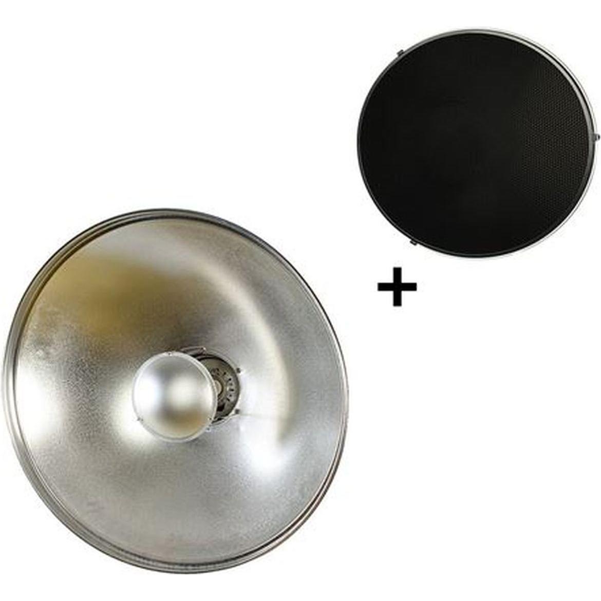 Studioking Beauty Dish Silver SK-BD420 42 cm con nido d'ape (Beauty Dish, 42 cm), Softbox + Riflettore