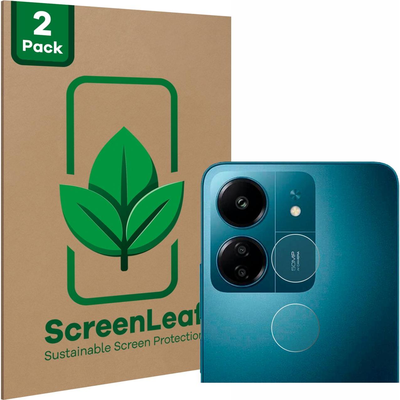 ScreenLeaf Schutzfolie nachhaltiger Displayschutz Displayschutzfolie Folie Klar Transparent (2 Stück, Xiaomi Redmi 13C),...