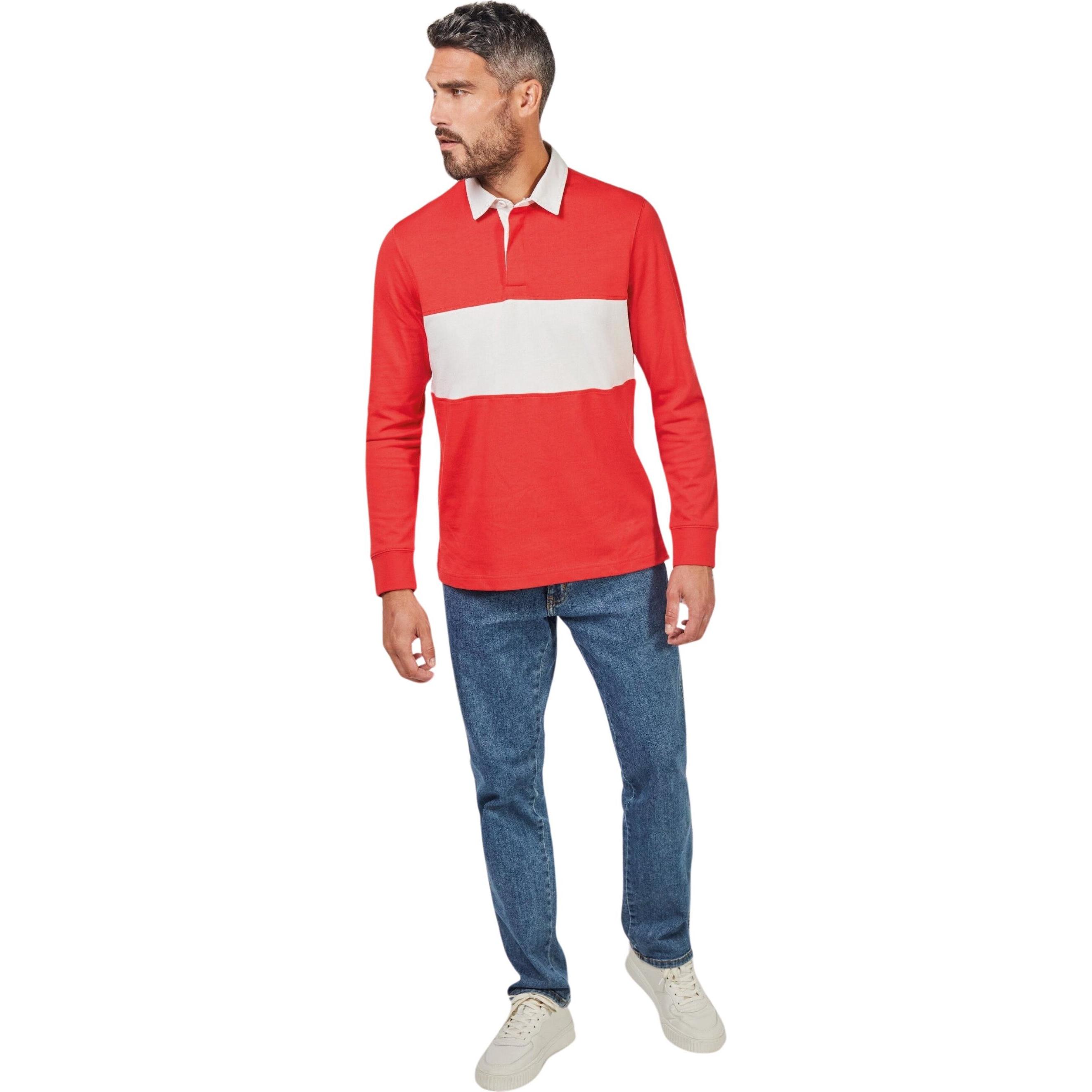 Thumbnail - Proact, Herren, Sportshirt, Rugby-Poloshirt mit langen Ärmeln (4XL), Rot, 4XL