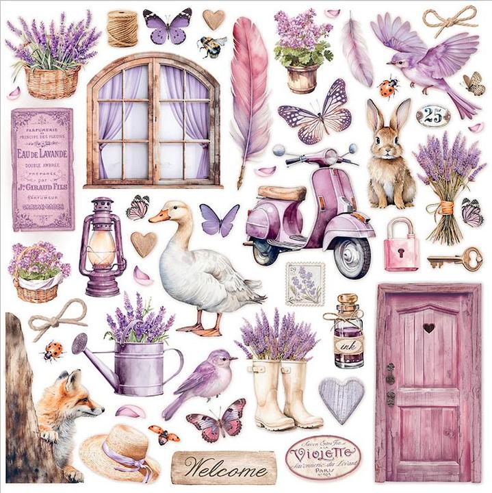 Image du produit Stamperia Bloc de scrapbooking "Lavande (190 g/m², 10 x)