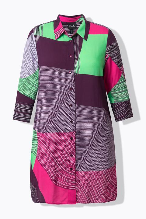 Immagine prodotto Ulla Popken Camicia dal taglio lungo e svasato con colletto da camicia e maniche a 3/4