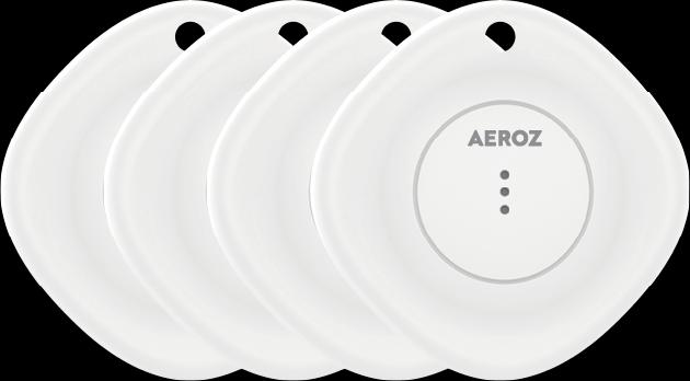 Actual product image Aeroz TAG-1000 White (4-pack) Key Finder for use with iPhone - Works with de