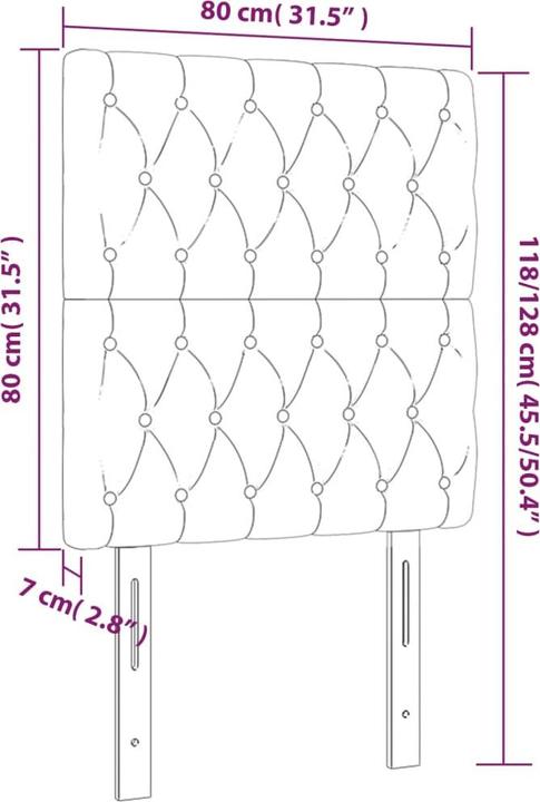 Produktbild vidaXL LED Kopfteil (80 x 7 x 128 cm)