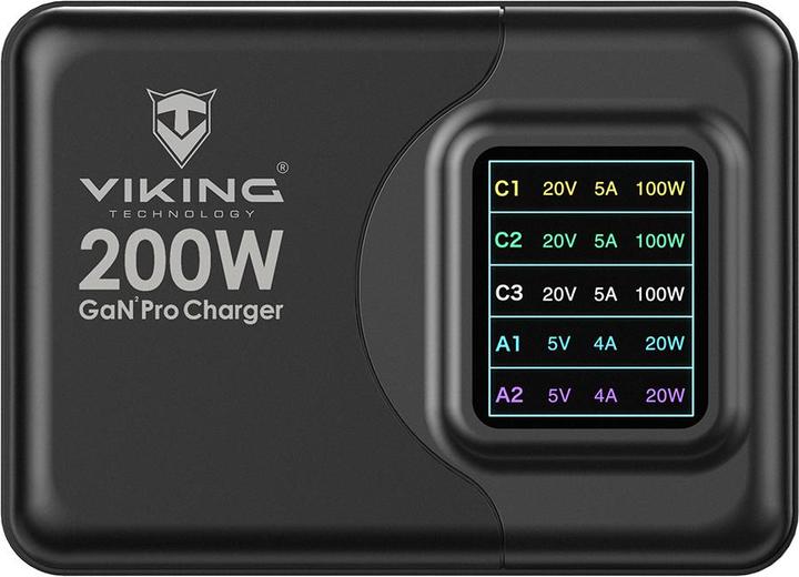 Produktbild Viking USB GaN charger PD PRO (200 W, 5 Ports)