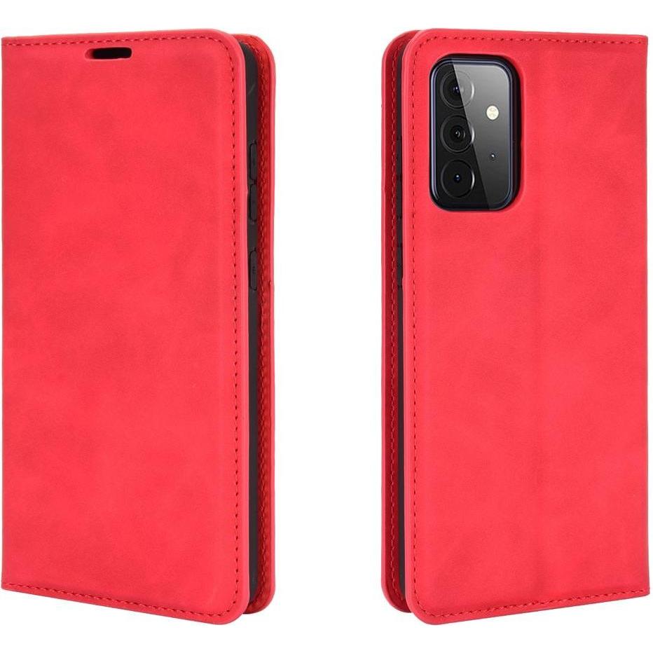 König Design Hülle Handy Schutz für Samsung Galaxy A72 5G Case Cover Tasche Etuis Bumper Rot (Samsung Galaxy A72 5G), Sm...