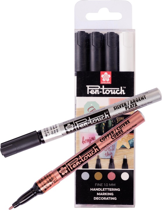 Produktbild Sakura Fasermaler Pen Touch Handlettering (Black, 4 x)